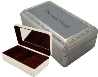 Beaded Silver Jewlery Box