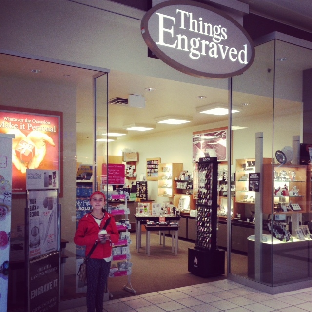 Kylie visited our Things Engraved Store at Upper Canada Mall