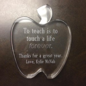 Kyle's gift for her teacher, Mrs. Z.