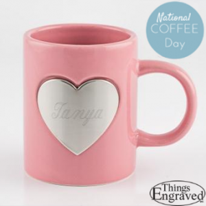 national coffee day - pink mug