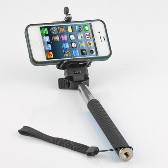 selfie stick black with iphone