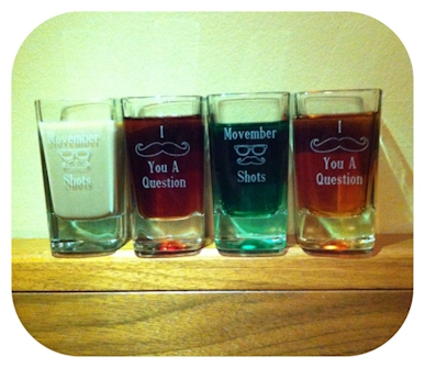 Mustache Engraved Shot Glasses