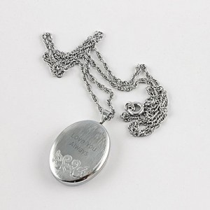 Oval Locket Necklace - Swan Design