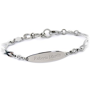 Infinity ID Bracelet with Crystals Things Engraved
