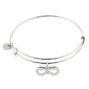 "Confident" Sterling Bangle with Infinity Charm Things Engraved