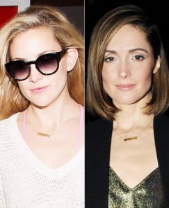 Kate Hudson and Rose Bryne wearing bar necklaces