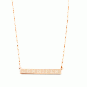 Things Engraved Rose Gold Or Sterling Silver Bar Necklace