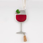 Wine Glass with Cork Ornament