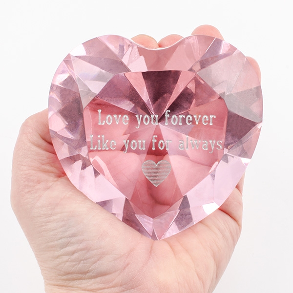 Pink Optic Crystal Heart with SILVER FILL