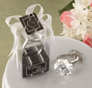 with this ring engagement ring keychain