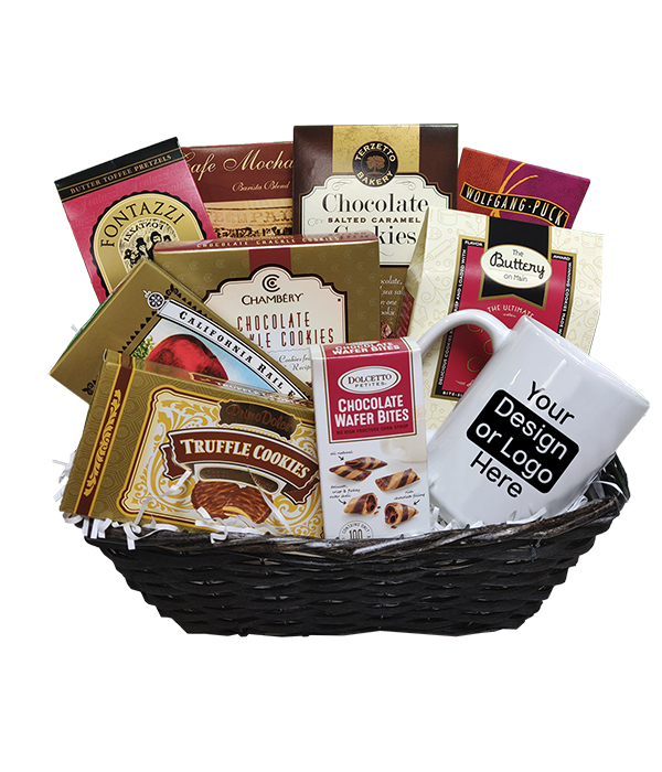 Custom gift basket, corporate gift ideas